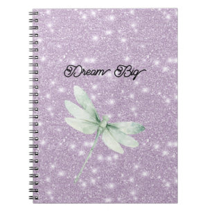 Lavendel Glitter Pistazien Minze Libelle Traum Notizblock