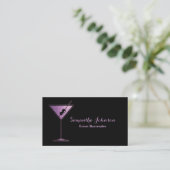 Lavendel Glitzer Event Barkeeper Business Card Visitenkarte (Stehend Vorderseite)
