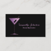 Lavendel Glitzer Event Barkeeper Business Card Visitenkarte (Vorderseite)