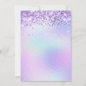Lavendel Glitzer Iridescent Foil Sweet 16 Einladung (Rückseite)