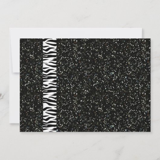 Lavendel-Glitzer laden mit Zebra-Druck-Bogen ein Einladung (Rückseite)