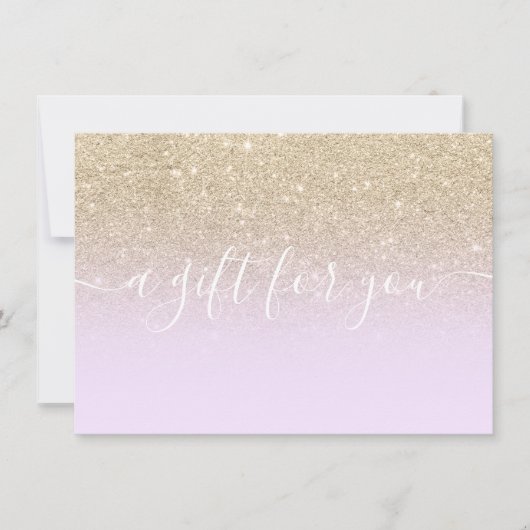 Lavendel Glitzer Ober Geschenkgutschein (Vorderseite)