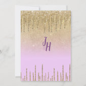 Lavendel Glitzer ombre Tropfen Save the Date Einladung (Rückseite)