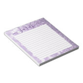 Lavendel Glitzer Personalisiert Notizblock (angewinkelt)
