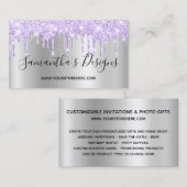 Lavendel Glitzer Tropfen Silver Ombre Online Store Visitenkarte (Vorne/Hinten)