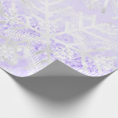 Lavendel Glitzer Weihnachten Urlaub Snowflakes Geschenkpapier (Ecke)