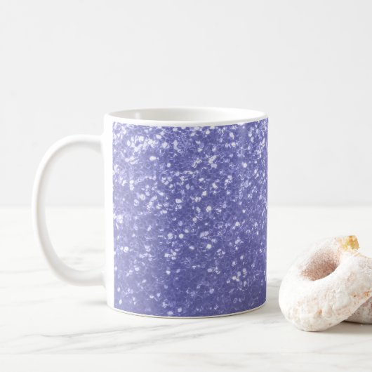Lavendel Glitzern Glitzer Kaffeetasse (Mit Donut)