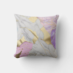 Lavendel & Gold Marmor Luxe Kissen