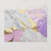 Lavendel & Gold Marmor Luxe Postkarte (Vorderseite)