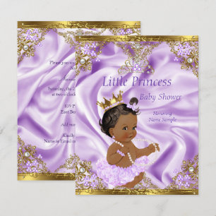 Lavendel Gold Prinzessin Babyparty Ethnisches Mädc Einladung