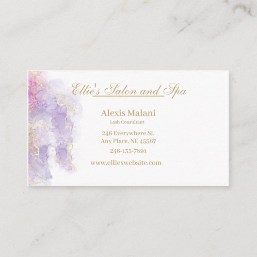 Lavendel/Gold-Visitenkarte Visitenkarte (Rückseite)
