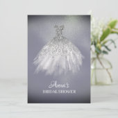 *~* Lavendel Gold White Gown Dress Brautparty Einladung (Stehend Vorderseite)