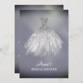 *~* Lavendel Gold White Gown Dress Brautparty Einladung (Vorne/Hinten)