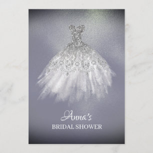 *~* Lavendel Gold White Gown Dress Brautparty Einladung