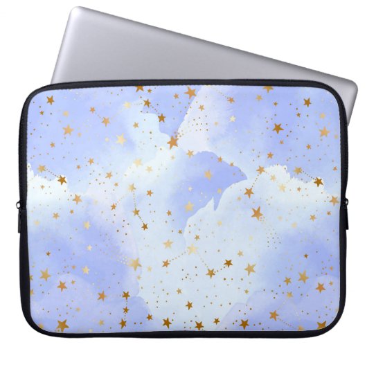 Lavendel Golden Star Laptopschutzhülle (Vorderseite)