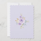 Lavendel-Goldwatercolor-BlumenRosen-Brautparty Einladung (Rückseite)