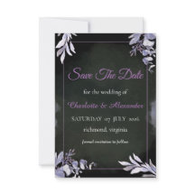 Lavendel-Gotische Florale Save-The-Date-Karte