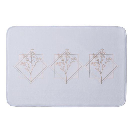 Lavendel grau mit goldfarbenem Blumendesign Badematte (Vorderseite)
