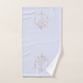 Lavendel grau mit goldfarbenem Blumendesign Badhandtuch Set (Handtuch)