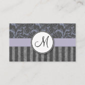 Lavendel-graue BlumenBündel u. Streifen mit Visitenkarte (Rückseite)