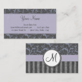 Lavendel-graue BlumenBündel u. Streifen mit Visitenkarte (Vorne/Hinten)