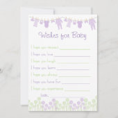 Lavendel- & Green-Baby-Dusche für Babyspiel Einladung (Vorderseite)