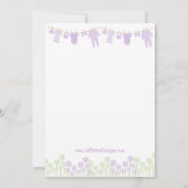 Lavendel- & Green-Baby-Dusche für Babyspiel Einladung (Rückseite)