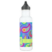 Lavendel Green Modern Paisley Pattern Monogram Trinkflasche (Rechts)