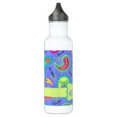 Lavendel Green Modern Paisley Pattern Monogram Trinkflasche (Links)