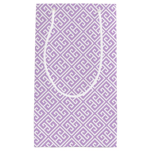 Lavendel Griechisches Schlüsselmuster Kleine Geschenktüte (Vorderseite)