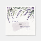 Lavendel-Grün-Blumen-Hochzeitsserviette Serviette (Vorderseite)