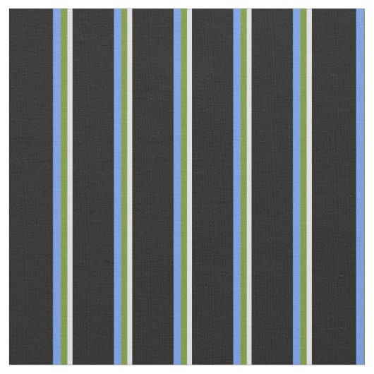 Lavendel, Grün, Cornfllower Blue & Black Lines Stoff (Nahaufnahme)