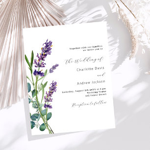 Lavendel Grün lila Budget Einladung Hochzeit