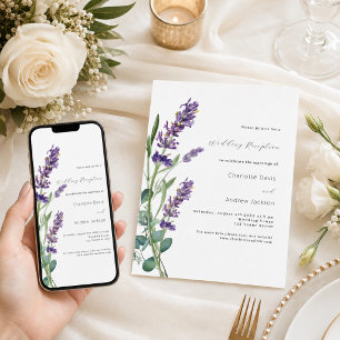 Lavendel Grün lila Hochzeitsempfang Einladung