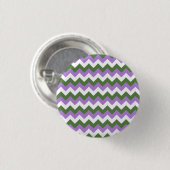 Lavendel, Grün und Weiß Zickzack Zigzag Button (Vorne & Hinten)