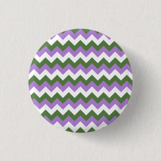Lavendel, Grün und Weiß Zickzack Zigzag Button