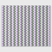 Lavendel, Grün und Weiß Zickzack Zigzag Geschenkpapier (Flach)