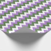 Lavendel, Grün und Weiß Zickzack Zigzag Geschenkpapier (Ecke)
