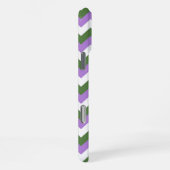 Lavendel, Grün und Weiß Zickzack Zigzag iPhone Hülle (Rechte Seite)