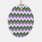 Lavendel, Grün und Weiß Zickzack Zigzag Keramik Ornament (Rechts)