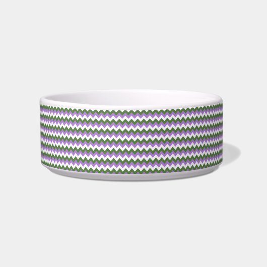 Lavendel, Grün und Weiß Zickzack Zigzag Napf (Vorderseite)