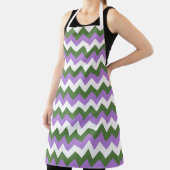 Lavendel, Grün und Weiß Zickzack Zigzag Schürze (InSitu)
