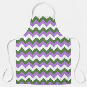 Lavendel, Grün und Weiß Zickzack Zigzag Schürze