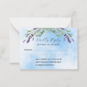 Lavendel grüne blaue QR Hochzeitsreaktion UAWG Mitteilungskarte (Vorderseite)