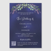 Lavendel grüne blaue QR UAWG Luxushochzeit Magneteinladung (Vorderseite)