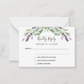 Lavendel Grüne QR Code Hochzeitsreaktion UAWG Mitteilungskarte (Vorderseite)