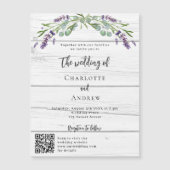 Lavendel Grünholz QR-Code Luxushochzeit Magneteinladung (Vorderseite)