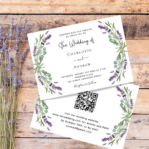 Lavendel Grünpflanzen QR Code UAWG Hochzeit Einladung