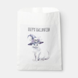 Lavendel-Halloween-Katz-Mond-Blumen Geschenktütchen
