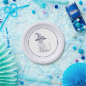 Lavendel Halloween Katze Mond Blumen Pappteller (Party)